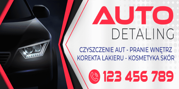 BANER REKLAMOWY AUTO DETALING 200X100 CM SUPER JAKOŚĆ