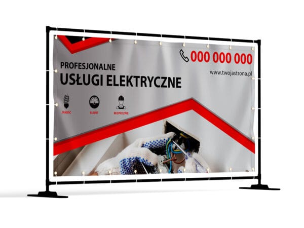 BANER PREMIUM - ELEKTRYK - USŁUGI ELEKTRYCZNE - 200X100 CM - SUPER JAKOŚĆ!