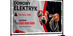 BANER PREMIUM - ELEKTRYK USŁUGI ELEKTRYCZNE - 200X100 CM - SUPER JAKOŚĆ !