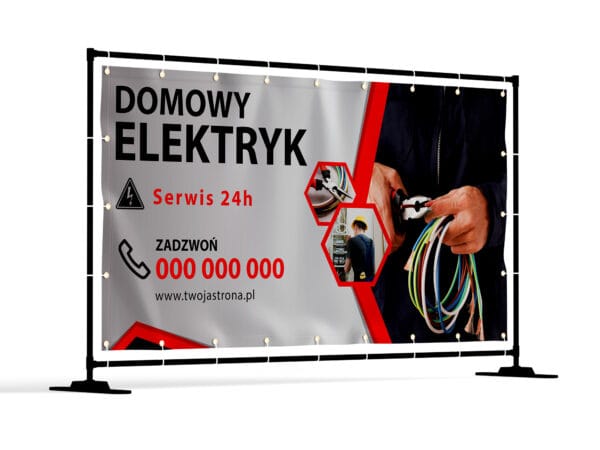 BANER PREMIUM - ELEKTRYK USŁUGI ELEKTRYCZNE - 200X100 CM - SUPER JAKOŚĆ !
