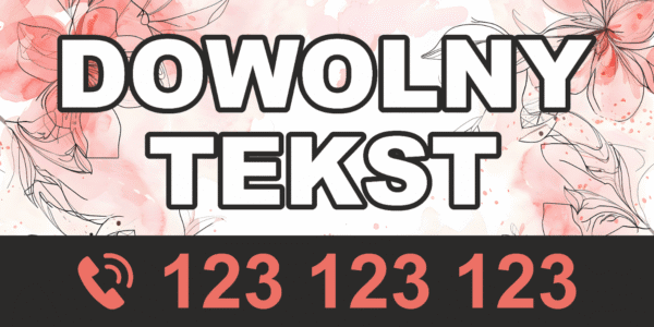 BANER REKLAMOWY - DOWOLNY TEKST - KW2 - 200X100 CM SUPER JAKOŚĆ!
