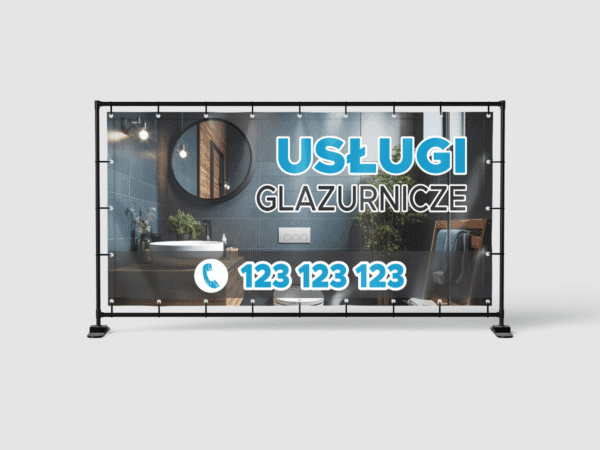 BANER REKLAMOWY - USŁUGI GLAZURNICZE - 200X100 CM - SUPER JAKOŚĆ - WZ2
