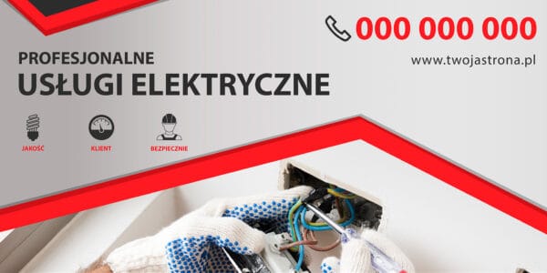 BANER PREMIUM - ELEKTRYK - USŁUGI ELEKTRYCZNE - 200X100 CM - SUPER JAKOŚĆ!