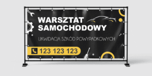 BANER REKLAMOWY - WARSZTAT SAMOCHODOWY - 200X100 CM - SUPER JAKOŚĆ!