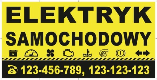 Baner Reklamowy 2 x 1 m - Auto Serwis - Baner Premium - Mocny !