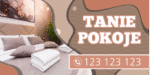 BANER REKLAMOWY - TANIE POKOJE - 200X100 CM - SUPER JAKOŚĆ!