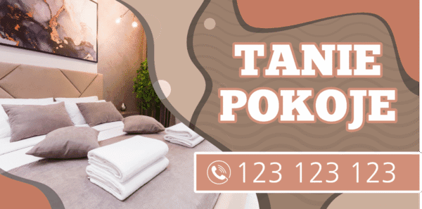 BANER REKLAMOWY - TANIE POKOJE - 200X100 CM - SUPER JAKOŚĆ!