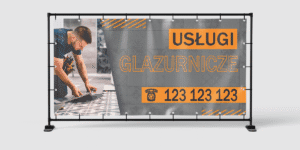 BANER REKLAMOWY - USŁUGI GLAZURNICZE - 200X100 CM - SUPER JAKOŚĆ - WZ3