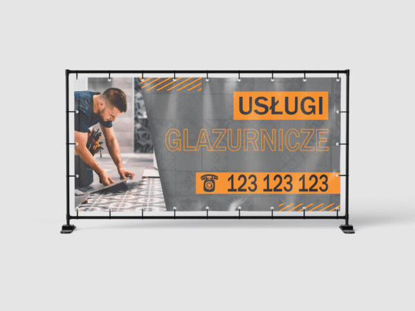 BANER REKLAMOWY - USŁUGI GLAZURNICZE - 200X100 CM - SUPER JAKOŚĆ - WZ3