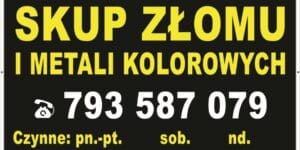 Baner Reklamowy 2 x 1 m -Skup Złomu- Baner Premium - Mocny !