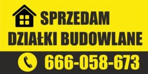 Baner Reklamowy 2 x 1 m - Sprzedam Działki Budowlane - Baner Premium - Mocny !