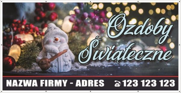 Baner Reklamowy 2 x 1 m - Ozdoby świąteczne - Baner Premium - Mocny - Niezrównana Trwałość oraz Jakość !
