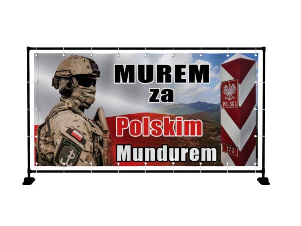 BANER PATRIOTYCZNY MUREM ZA POLSKIM MUNDUREM 2X1M SUPER JAKOŚĆ!