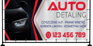 BANER REKLAMOWY AUTO DETALING 200X100 CM SUPER JAKOŚĆ