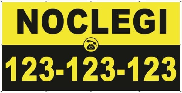 Baner Reklamowy 2 x 1 m -Noclegi- Baner Premium - Mocny !