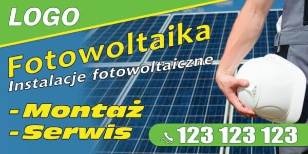 Baner Reklamowy 2 x 1 m -Fotowoltaika- Baner Premium - Mocny !