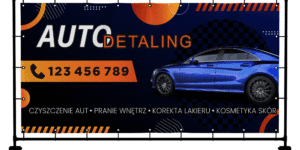 BANER REKLAMOWY AUTO DETALING 200X100 CM SUPER JAKOŚĆ
