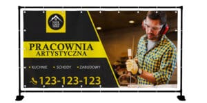 BANER PREMIUM - PRACOWNIA ARTYSTYCZNA - STOLARZ - 200X100 CM SUPER JAKOŚĆ!