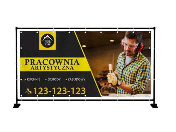BANER PREMIUM - PRACOWNIA ARTYSTYCZNA - STOLARZ - 200X100 CM SUPER JAKOŚĆ!
