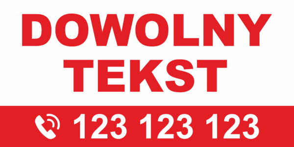 BANER REKLAMOWY - DOWOLNY TEKST - CZER - 200X100 CM - SUPER JAKOŚĆ!