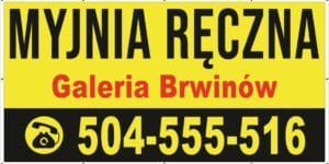 Baner Reklamowy 2 x 1 m -Myjnia Ręczna - Baner Premium - Mocny !