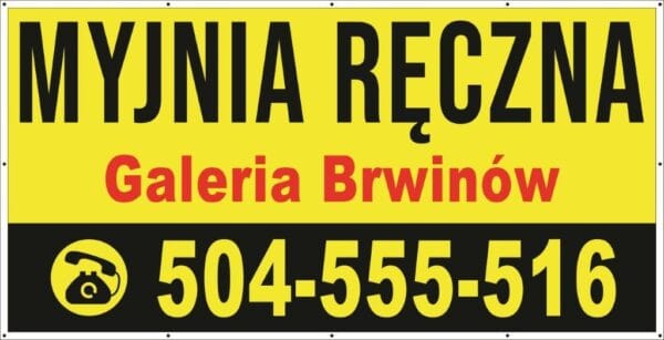 Baner Reklamowy 2 x 1 m -Myjnia Ręczna - Baner Premium - Mocny !