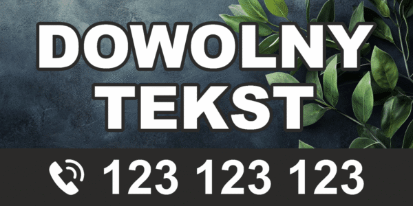 BANER REKLAMOWY - DOWOLNY TEKST - KW3 - 200X100 CM SUPER JAKOŚĆ!