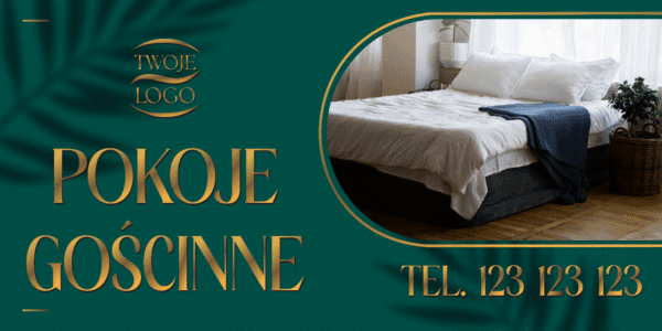 BANER REKLAMOWY - POKOJE GOŚCINNE - 200X100 CM - SUPER JAKOŚĆ!