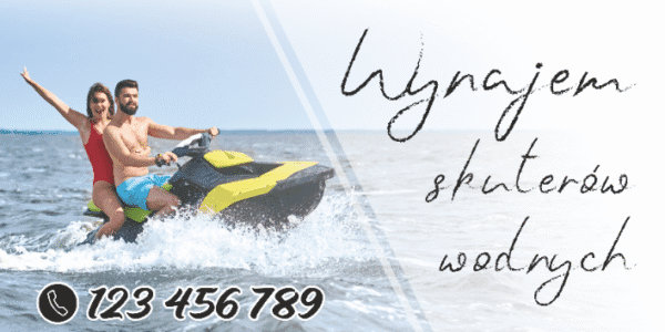 BANER REKLAMOWY - WYNAJEM SKUTERÓW WODNYCH - 200X100 CM