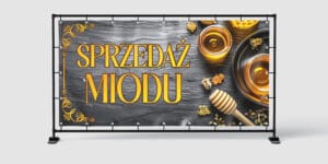 BANER REKLAMOWY - SPRZEDAŻ MIODU - 200X100 CM