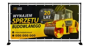 BANER PREMIUM - WYNAJEM SPRZĘTU BUDOWLANEGO - 200X100 CM - SUPER JAKOŚĆ!