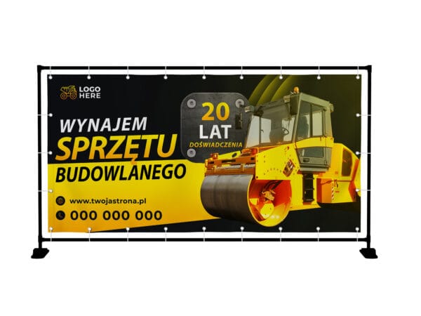 BANER PREMIUM - WYNAJEM SPRZĘTU BUDOWLANEGO - 200X100 CM - SUPER JAKOŚĆ!