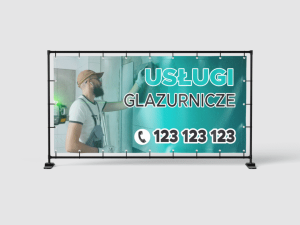 BANER REKLAMOWY  - USŁUGI GLAZURNICZE  - 200X100 CM - SUPER JAKOŚĆ!