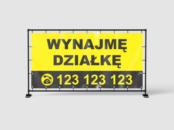 BANER REKLAMOWY - WYNAJMĘ DZIAŁKĘ - 200X100 CM