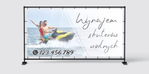 BANER REKLAMOWY - WYNAJEM SKUTERÓW WODNYCH - 200X100 CM