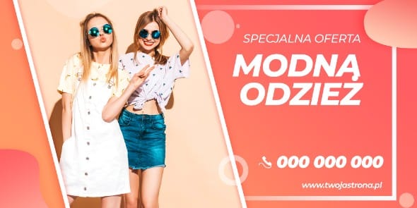BANER PREMIUM - MODNA ODZIEŻ - 200X100 CM - SUPER JAKOŚĆ!!
