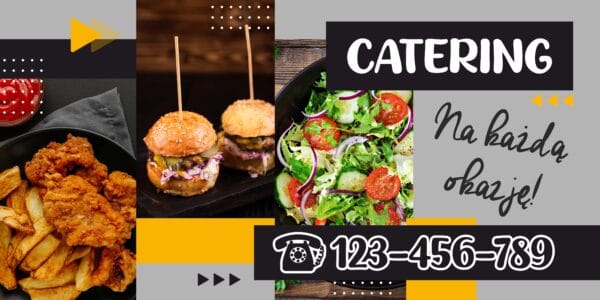 BANER PREMIUM - CATERING NA KAŻDĄ OKAZJĘ - 200X100 CM - SUPER JAKOŚĆ!