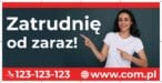 Baner Reklamowy 2 x 1 m - Zatrudnię Pracownika - Baner Premium - Mocny !