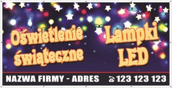 Baner Reklamowy 2 x 1 m - Ozdoby świąteczne - Baner Premium - Mocny - Niezrównana Trwałość oraz Jakość !