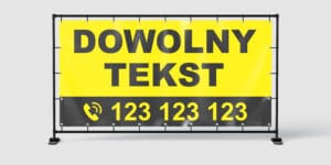 BANER REKLAMOWY - DOWOLNY TEKST - ŻÓŁ  -200X100 CM - SUPER JAKOŚĆ