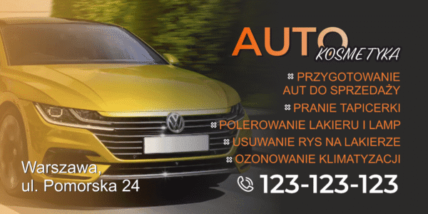 BANER REKLAMOWY - AUTO KOSMETYKA - 200X100 CM - SUPER JAKOŚĆ!