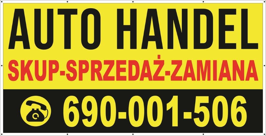 Baner Reklamowy 2 x 1 m -Auto Handel - Baner Premium - Mocny !