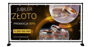 BANER PREMIUM - JUBILER - ZŁOTO - SPRZEDAŻ - 200X100 CM - SUPER JAKOŚĆ!