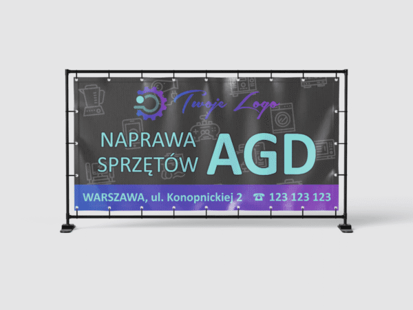 BANER REKLAMOWY - NAPRAWA SPRZĘTÓW AGD - 200X100 CM - SUPER JAKOŚĆ - WZ2