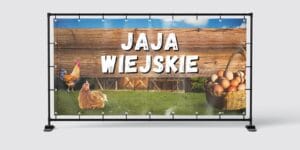 BANER PREMIUM - SPRZEDAŻ JAJEK- 200X100 CM - SUPER JAKOŚĆ!