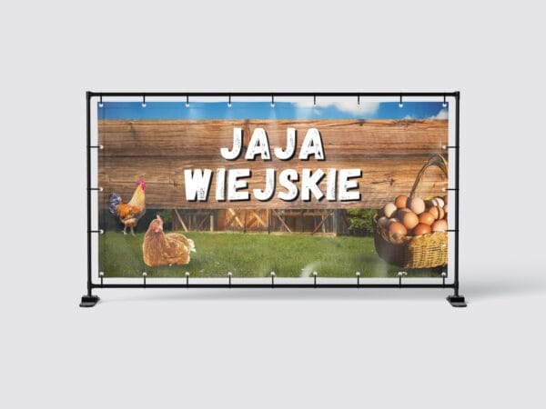 BANER PREMIUM - SPRZEDAŻ JAJEK- 200X100 CM - SUPER JAKOŚĆ!