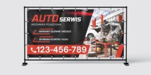 BANER PREMIUM - AUTO SERWIS WZ2 - 200X100 CM - SUPER JAKOŚĆ!