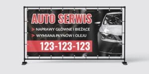 BANER REKLAMOWY - AUTO SERWIS - 200X100 CM - SUPER JAKOŚĆ!