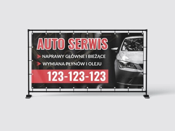 BANER REKLAMOWY - AUTO SERWIS - 200X100 CM - SUPER JAKOŚĆ!